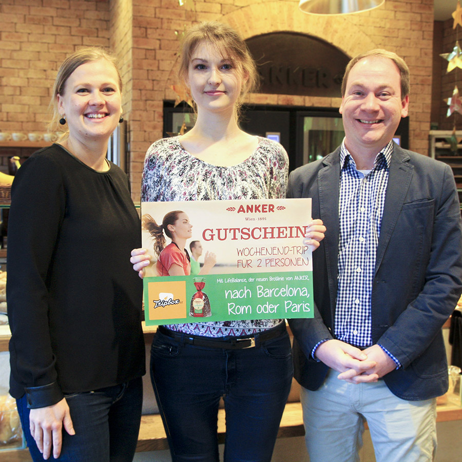 Gewinnerin mit Doris Mülleder und Thomas Haider